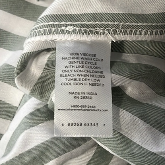 dip Sage/White Striped Tiered Oversized Dress - Picture 4 of 4